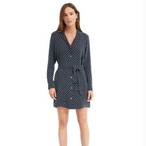 Everlane Polka Dot Cupro Shirt Dress